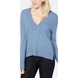 Bar III Soft Fluffy Plunging V-Neck Sweater Top‎